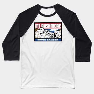 Mt. Rushmore Vintage Style Decal Baseball T-Shirt